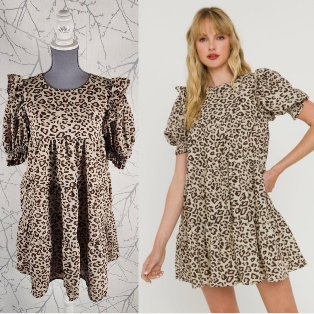 La Ven Chic Leopard Print Mini Dress